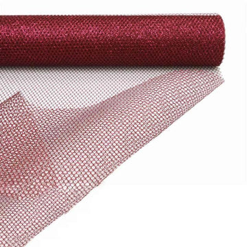 19"x10 Yards Wine Polyester Hex Deco Mesh Netting Fabric Roll