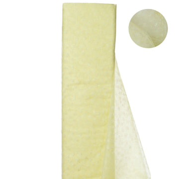 54"x15 Yards Yellow Glitter Polka Dot Tulle Fabric Bolt