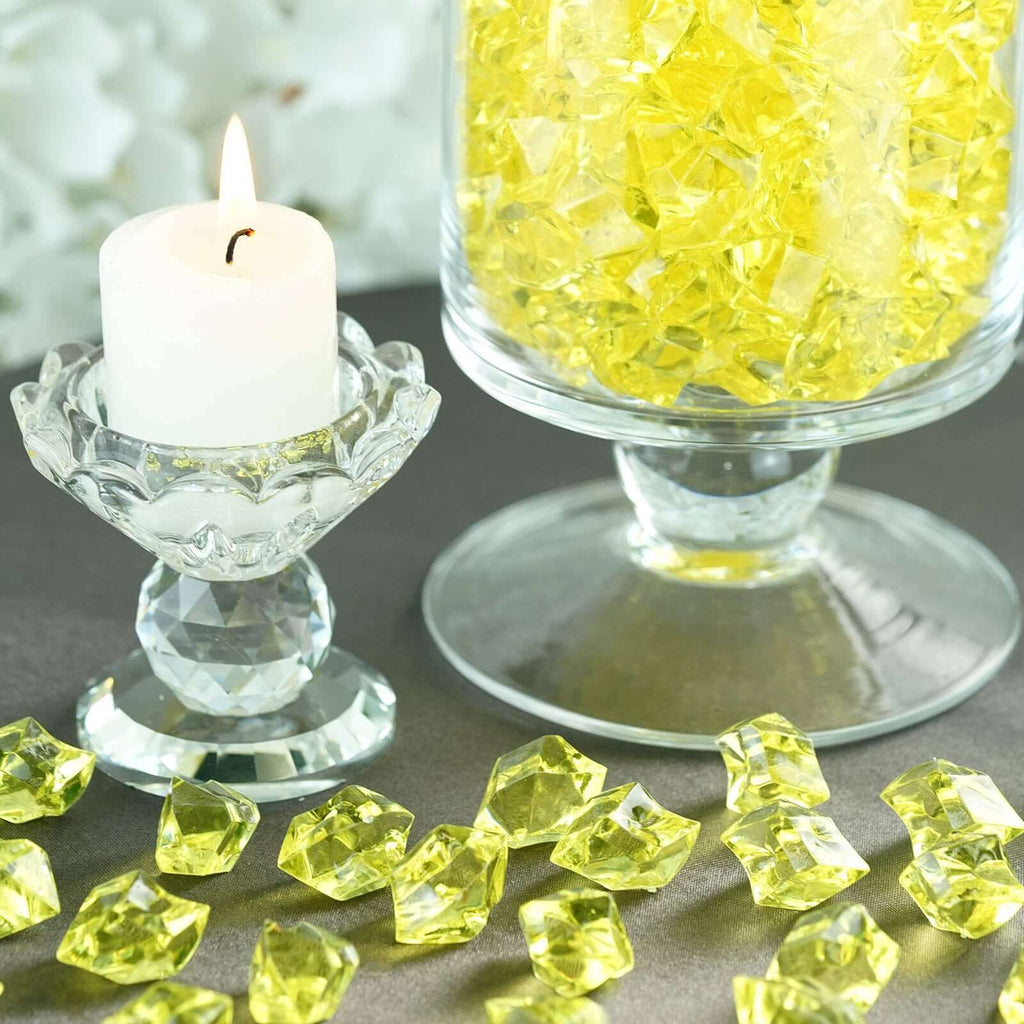 300 Pack Yellow Acrylic Ice Bead Vase Filler