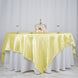 90" x 90" Yellow Seamless Satin Square Tablecloth Overlay