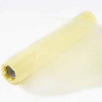 12"x10yd Yellow Sheer Chiffon Fabric Bolt, DIY Voile Drapery Fabric