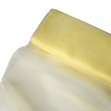 54"x10yd Yellow Solid Sheer Chiffon Fabric Bolt, DIY Voile Drapery Fabric