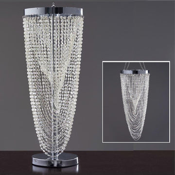 30" Acrylic Diamond Free Standing Chandelier Centerpiece or Hanging Chandelier + Free Stand, Poles and Hanging Chains