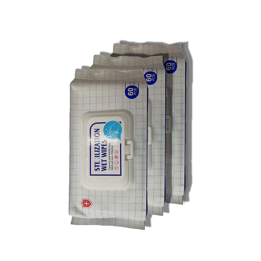 60 Pack | Wet Antibacterial Sterile Wipes1 Alcohol Free Hand Sanitizer Wipes