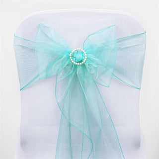 Transform Your Event with Turquoise Sheer Organza Chair Sashes