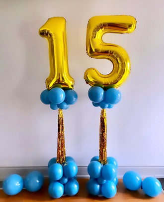Number balloon with fringe tassel decor
