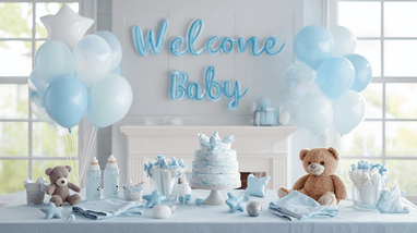 Blue Baby Shower Decoration and Themes
