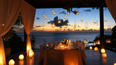 candlelit dinner decor