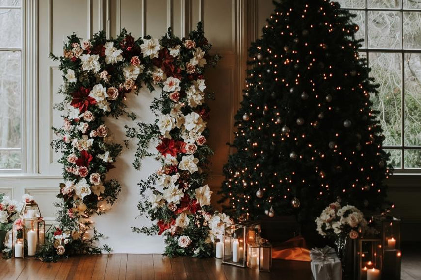 christmas flower backdrop