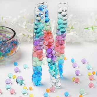 jelly beads in tube vase
