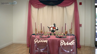 Fall wedding rustic sweetheart table decor