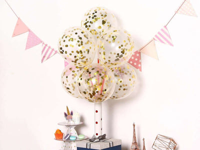 Gold confetti balloon bouquet