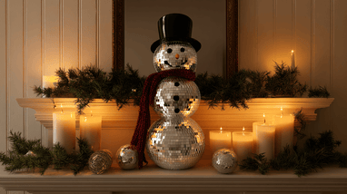 DIY Disco Ball Snowman Christmas Decoration