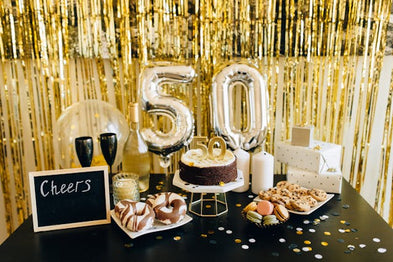 Milestone birthday table decor