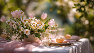 Easter Table Setting Ideas with Pastel and Floral Decor