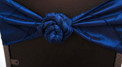 Blue rosette chair sash knot