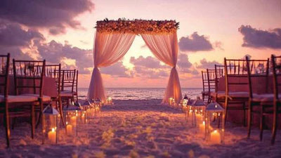 sunset beach wedding
