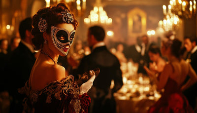 Masked woman at a masquerade ball