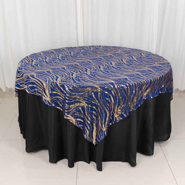 Wave Sequin Square Tablecloth Overlays