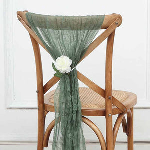 Rustic Burlap & Cheesecloth & Lace Chair Sash