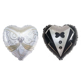 1 Pair | 20inch Heart Shaped Bride & Groom Mylar Foil Helium/Air Balloons