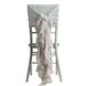 1 Set Silver Chiffon Hoods With Ruffles Willow Chiffon Chair Sashes