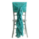 1 Set Turquoise Chiffon Hoods With Ruffles Willow Chiffon Chair Sashes