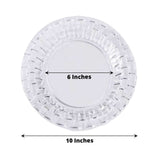 10 Pack | 10inch Clear Basketweave Rim Disposable Dinner Plates, Plastic Party Plates