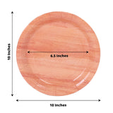 25 Pack | 10inch Natural Rustic Wood Grain Disposable Party Plates