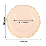 10 Pack | 10inch Nude / Gold Scalloped Rim Disposable Dinner Plates