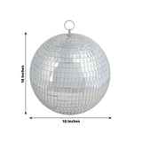 2 Pack | 10inches Silver Foam Disco Mirror Ball With Hanging Swivel Ring, Holiday Party Decor