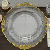 10 Pack | 10inch Clear Beaded Rim Disposable Dinner Plates