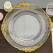 10 Pack | 10inch Clear / Gold Beaded Rim Disposable Dinner Plates