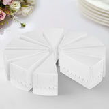 10 Pack | 5x3inches White Single Slice Triangular Paper Dessert Boxes, Single Serving Cake Slice Box
