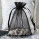 10 Pack | 5x7inch Black Organza Drawstring Wedding Party Favor Gift Bags