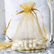 10 Pack | 5x7inch Gold Organza Drawstring Wedding Party Favor Gift Bags