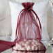 10 Pack | 6x9inches Burgundy Organza Drawstring Wedding Party Favor Bags