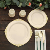 10 Pack | 8inch Round Plastic Dessert Salad Plates In Vintage Ivory