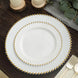 10-Pack Black Plastic Dessert Plates – 8" Round with Gold Beaded Rim, Disposable for Parties & Event