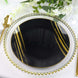 10 Pack | Black & Gold Brush Stroked 10inch Round Plastic Dinner Plates