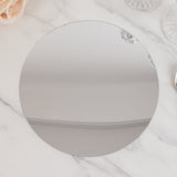 10 Pack Silver Round Acrylic Mirror Tray Centerpiece Bases, Circle Mirror Candle Plates