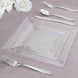 10 Pack - 6Inch Square Plastic Disposable Salad Dessert Appetizer Plates - Clear