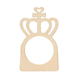 10 Pack Natural Wooden Princess Crown Farmhouse Napkin Holders, 3inch Boho Rustic Napkin Rings