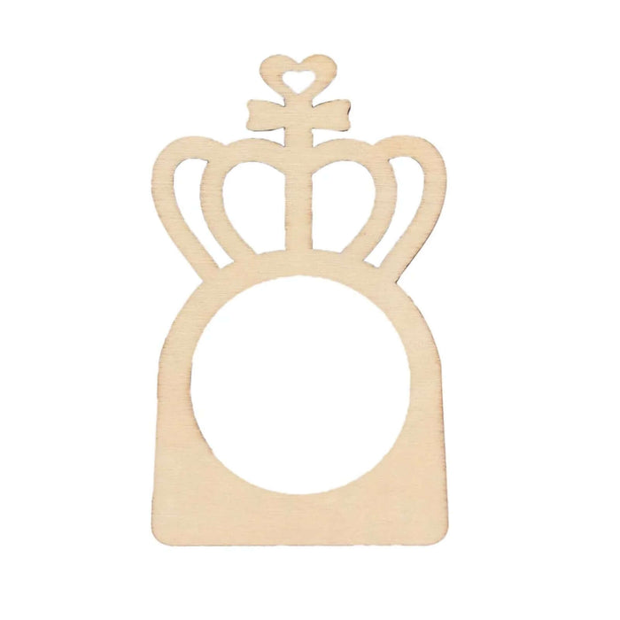 10 Pack Natural Wooden Princess Crown Farmhouse Napkin Holders, 3inch Boho Rustic Napkin Rings