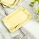 Metallic Gold 6inch Small Paper Cardboard Serving Trays, Rectangle Party Platters Scalloped Rim