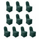 10 Pack Hunter Emerald Green Polyester Banquet Chair Covers, Reusable Stain Resistant Slip#whtbkgd