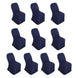 10 Pack Navy Blue Polyester Banquet Chair Covers, Reusable Stain Resistant Slip On Chair#whtbkgd