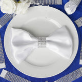 10 Pack Silver Diamond Rhinestone Napkin Ring With Velcro