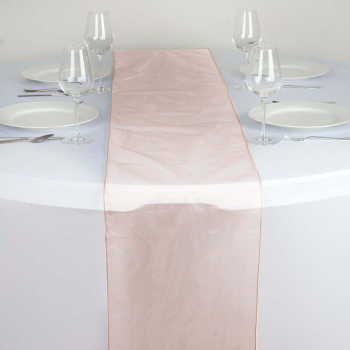 14x108inch Dusty Rose Organza Runner For Table Top Wedding Catering Party Decoration#whtbkgd