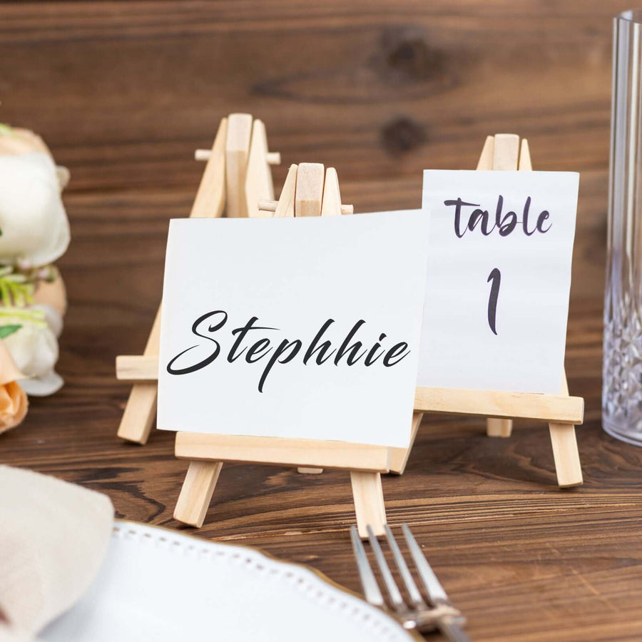 10 Pack | 5inch Natural Mini Rustic Place Card Table Number Holders